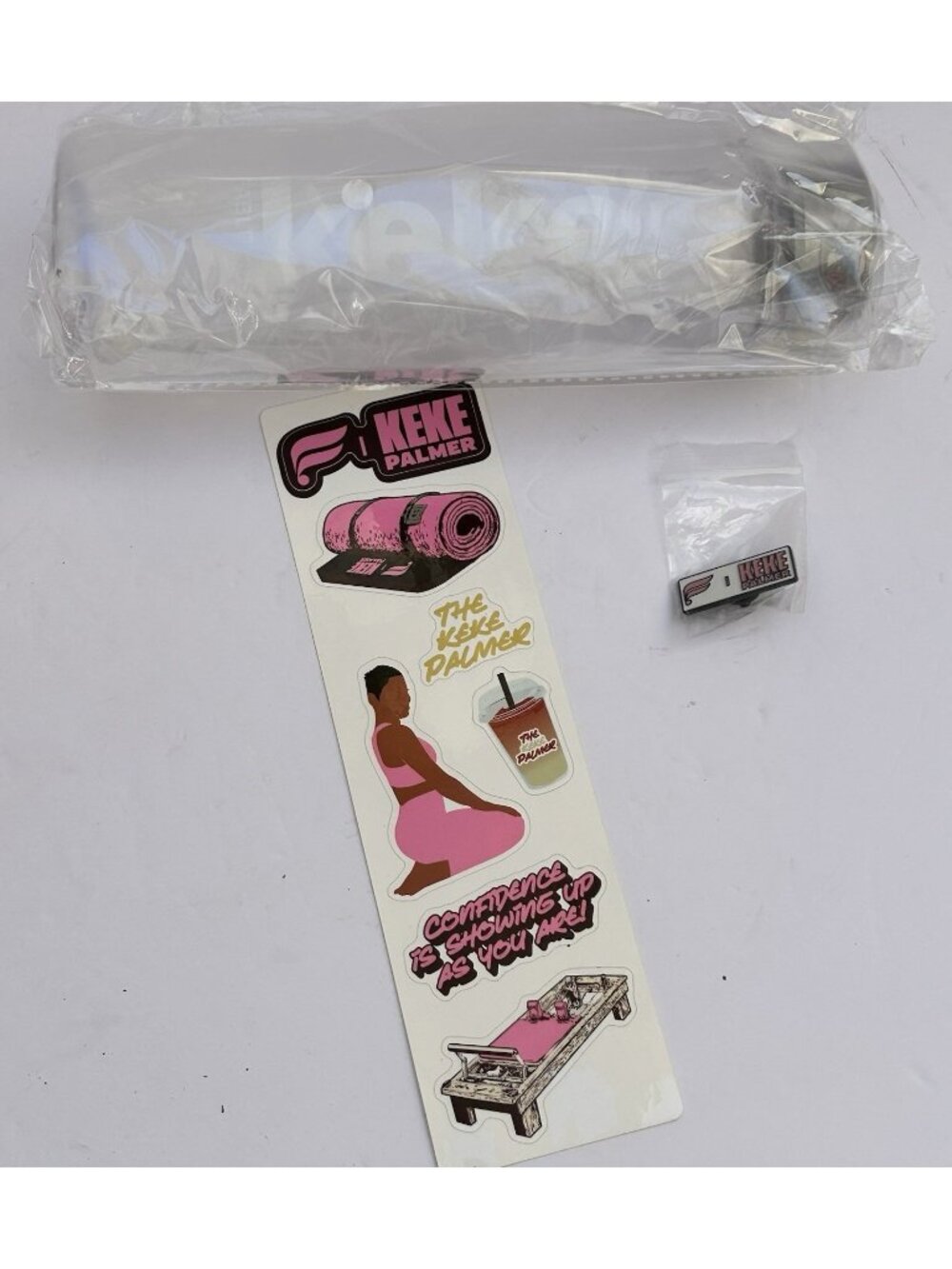 New Fabletics X Keke Palmer Water Bottle Pin Stickers Workout Hydration Set